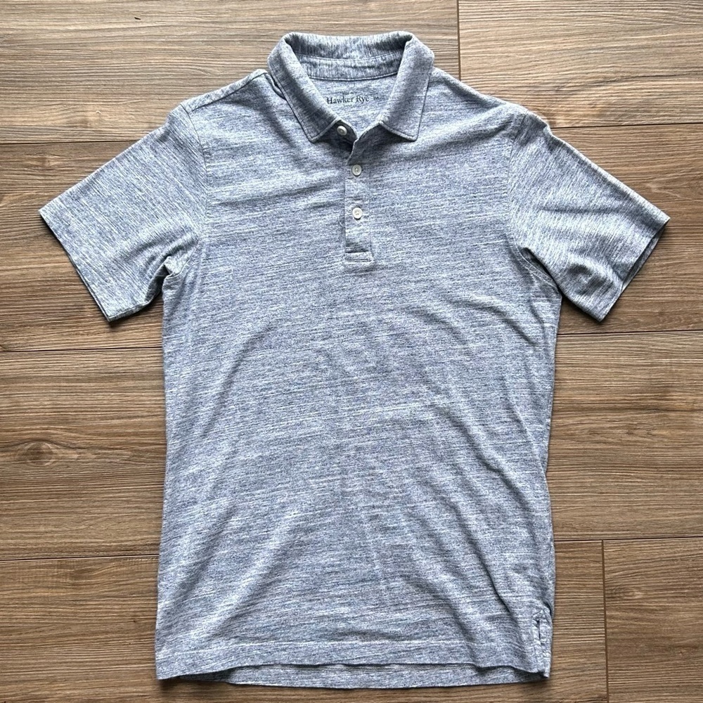 Hawker Rye | Slim Fit Polo Shirt in Blue Heather (Small) - Picture 8 of 9